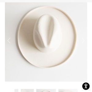 Gigi Pip Cara Loren Pencil Brim Hat and Bolo Band - off white
